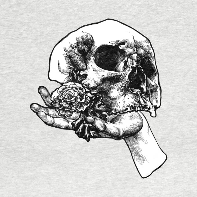 Skull And Hand by rottenfantom